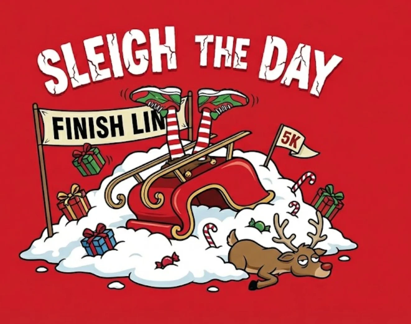 Sleigh the Day 5K - Free Virtual Run event artwork